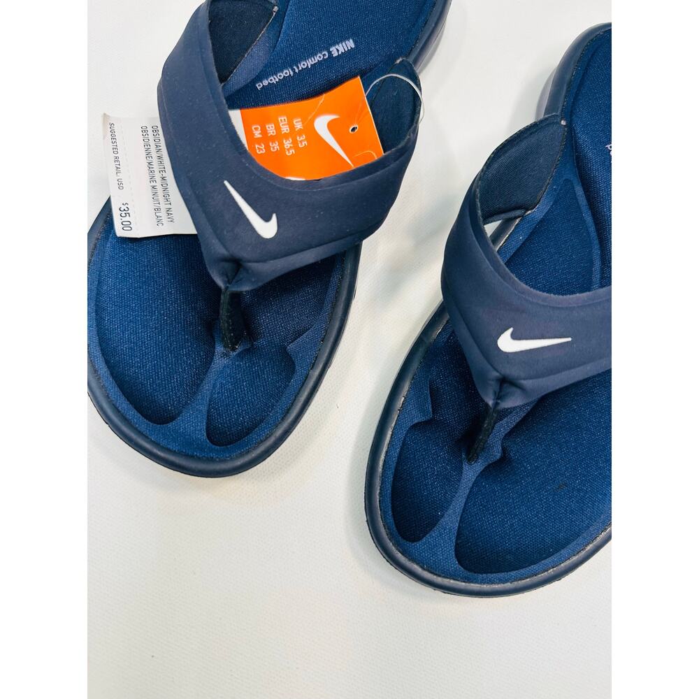 Nike Women’s Ultra Comfort Thong Sandals in Navy Blue Size 6. - Picture 2 of 7